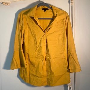 NWT- Mustard Yellow Women’s Button Up Blouse Size Large